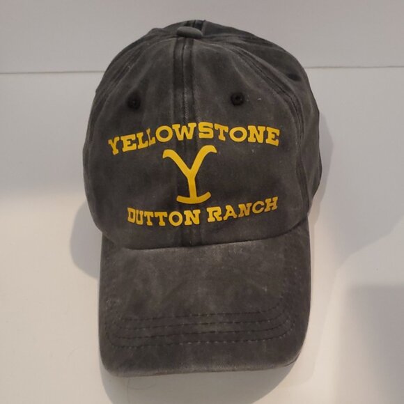 Other | Yellowstone Dutton Ranch Hat Adjustable 10 Cotton Faded Black ...